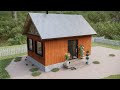 🏡16'x23' (5x7m) Charming 2-Bed Loft House Tour | Cozy 368 Sqft Wooden Cabin in Forest Retreat