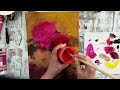 Abstract Flower Painting on Canvas/Demo/MariArtHome