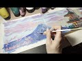 I painted Mt. Fuji! Cozy paint with me video