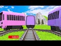 【踏切アニメ】スマートトレイン4 TRAINS CROSSING ON MAGIC CIRCLE🚦Fumikiri 3D Railroad Crossing Animation #train