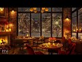 Relaxing Jazz Instrumental Music in Cozy Coffee Shop Ambience with Crackling Fireplace to Work,Focus
