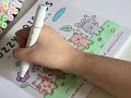 color and unbox with me (coloring asmr) | ohuhu markers | fuzzy friends coloring book