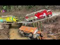 Tragedi setinjau lauik memakan korban || rc dam truk fuso 220ps, rc Hino 500 terguling di panorama