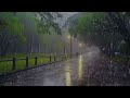 Listen for 3 Minutes to Fall Asleep instantly with Heavy Rain, Thunder on the empty Street at Night
