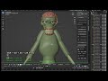 Timelapse blocking and posing of a cartoon Zombie character in Blender