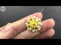 Spring flower earrings. How to make beaded stud earrings
