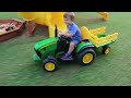 Tractors for kids working on the farm | How to make hay