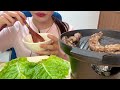 소고기🥩갈비살 굽는 소리가 비소리ASMR