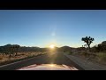 Relaxing drive through Joshua Tree National Park at sunset