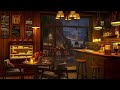 Cozy Coffee Shop Ambience on a Rainy Night with Relaxing Jazz Background Music and Rain Sounds