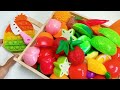 Cutting Plastic Fruit and Vegetables, Carrot, Corn | Plastic vs Squishy ASMR Pop it