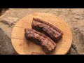 Pork Belly BBQ / Grill / Bushcraft Camping Cooking / 짚불구이 짚불삼겹살 / 석쇠구이 삼겹살 / 직화구이 / 캠핑한끼