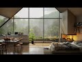 Lazy Day in Cozy Apartment with Heavy Rain on Window and Piano Jazz - Soft Jazz Music for Relaxation