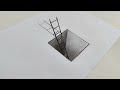 very easy 3d drawing stairs on paper for beginners