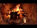 Learn to Build a survival shelter with cozy fireplace inside in the wild nature.Cooking. ASMR