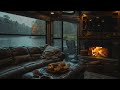 Serene Rain and Fireplace Sounds by the Window| Enhancing Sleep Quality