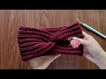 Diadema-turbante en punto Inglés a Crochet o Ganchillo (paso a paso) | Vincha - Turbante - Tiara😍