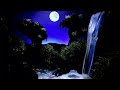 White noise on the mushroom hiils underground current Relaxing waterfall and moonlit
