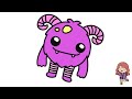 Drawing Cute Monster Step-By-Step Tutorial For Kids Draw & Color Guide