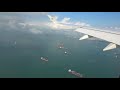 4K - Singapore Changi 🇸🇬 Beautiful Approach, Qatar Airways Airbus A350-1000