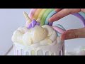 Pastel Rainbow Unicorn Baby Shower Cake Tutorial!