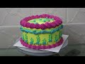 Yellow and Pink colour combination cake