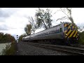 Two Amtrak Trains in Longmeadow, MA (10/22/23)