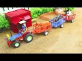 Diy tractor mini Bulldozer to making concrete road | Construction Vehicles, Road Roller #19