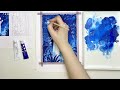 Gouache Monochrome Painting Tutorial / Create Aesthetic Art with One Color / Free Printable Sketch 🧚