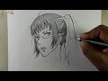 how to draw maki zenin from jujutsu kaisen || drawing anime girl || step by step drawing |