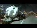 This is why you don't speed - semi rolls over off freeway
