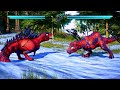 (Jurassic World Evolution🌍) Spider-Man T-Rex vs Venom Giganotosaurus, Godzilla Dinosaurs Fight