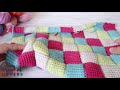 HOW TO CROCHET ENTRELAC STITCH: tunisian crochet patchwork, step by step crochet tutorial