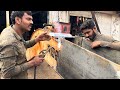 Expert Mechanic Cut the Boom of the Excavator Machine to 10 Fit Long / Complete Process