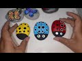 Colored Ladybug Painted Stones 🐞