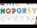 Learn A,B,C,D.. Drawing the shaping  of Letters and Coloring Easy| Step by Step.