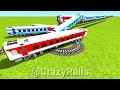 3 FAST TRAINS VS MOST DANGEROUS SAME LINE BEND CURVE RAILROAD ▶️ Train Simulator | CrazyRails 2024