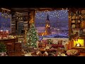Christmas Jazz Music 2024 with Warm Fireplace Sounds to Relax 🔥 Cozy Winter Coffee Shop Ambience 🎄