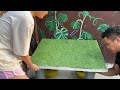 Unique ideas from plastic baskets and artificial grass / how to make tables and chairs at home