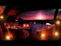Outdoor Patio with Lights at Sunset Dusk | ASMR Ambience for Relaxation Reading Meditation Sleeping