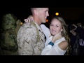 Military Homecoming - Wife welcomes home her Marine husband from deployment. Best reaction ever!
