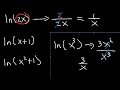 Derivatives of Exponential Functions & Logarithmic Differentiation Calculus  lnx, e^2x, x^x, x^sinx