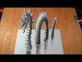 How To Draw A 3d Loch Ness Monster - Awesome Trick Art