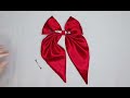 Hair bows / How to make a bow with long tail / long tail hair bows #hairbowtutorial #hairbows